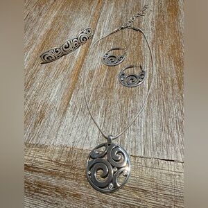 Brighton London Groove Necklace, Hoop Earrings & Barrette Set